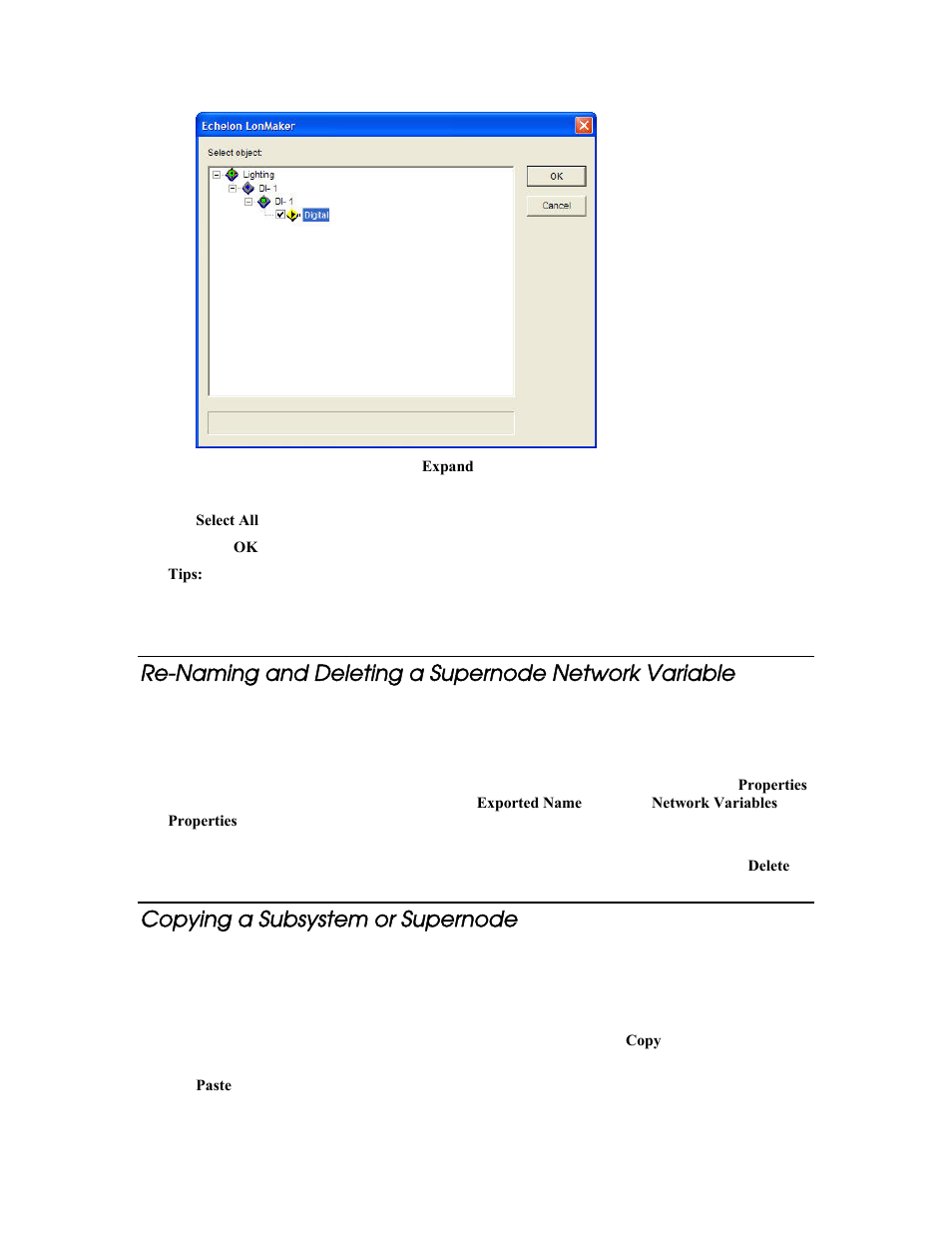 Copying a subsystem or supernode | Echelon LonMaker User Manual | Page 128 / 423