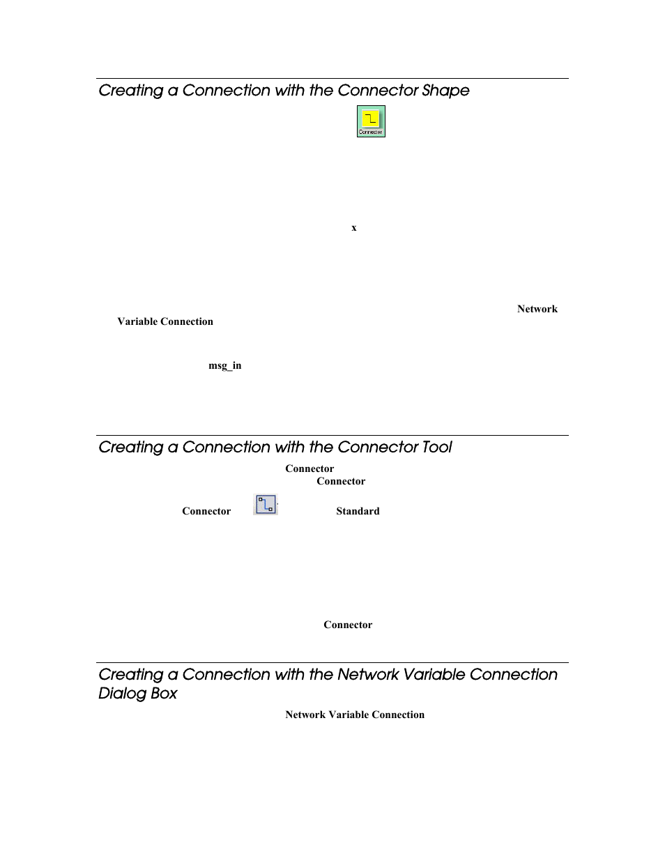 Creating a connection with the connector shape, Creating a connection with the connector tool | Echelon LonMaker User Manual | Page 130 / 423