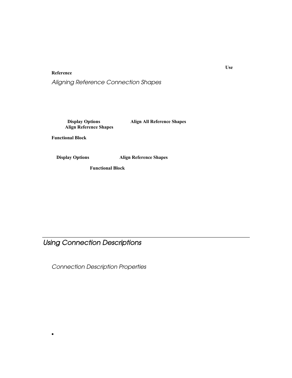 Aligning reference connection shapes, Using connection descriptions, Connection description properties | Message service type | Echelon LonMaker User Manual | Page 134 / 423