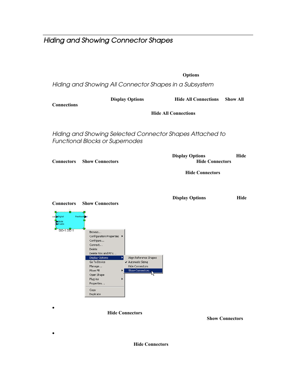 Hiding and showing connector shapes | Echelon LonMaker User Manual | Page 140 / 423
