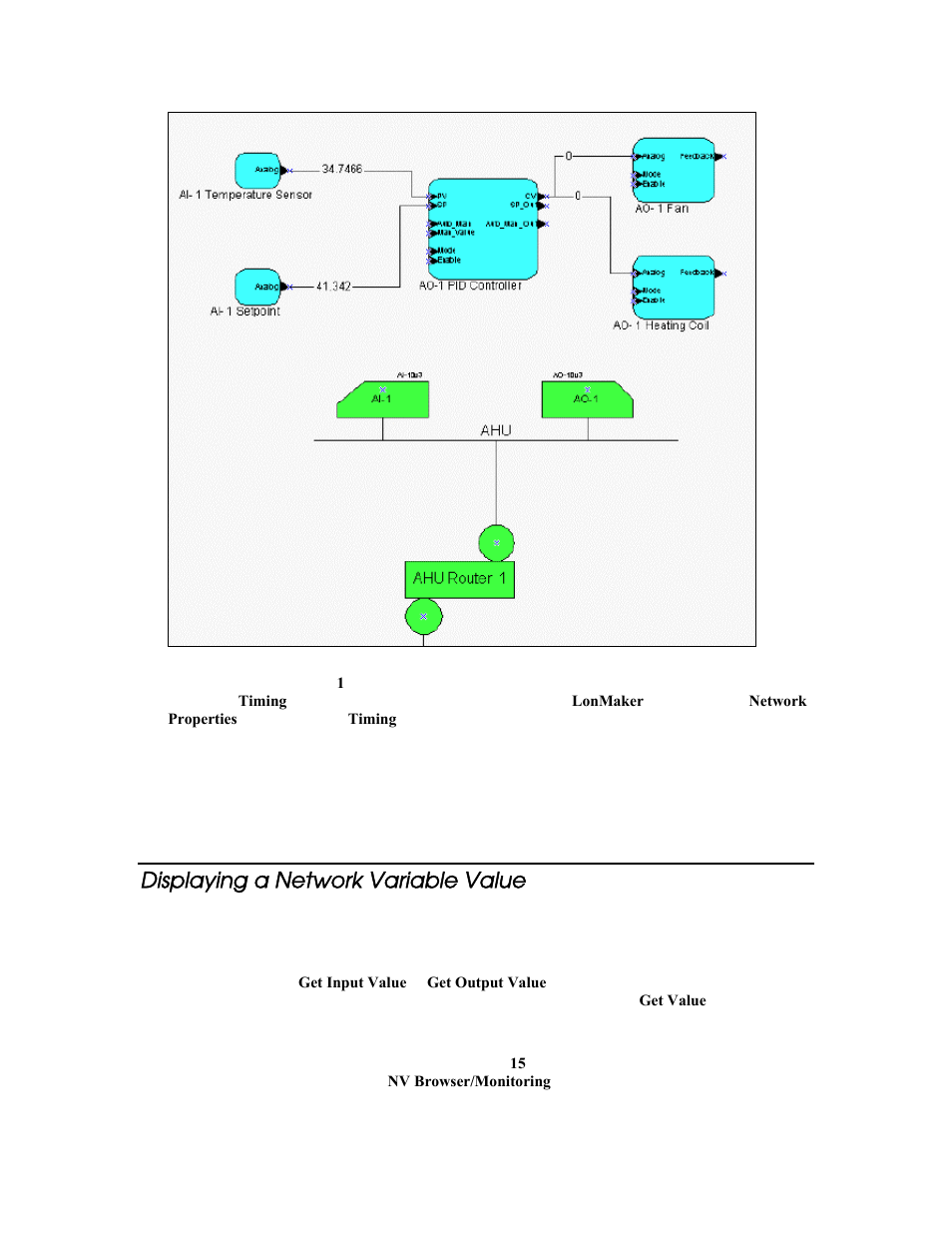 Displaying a network variable value | Echelon LonMaker User Manual | Page 181 / 423