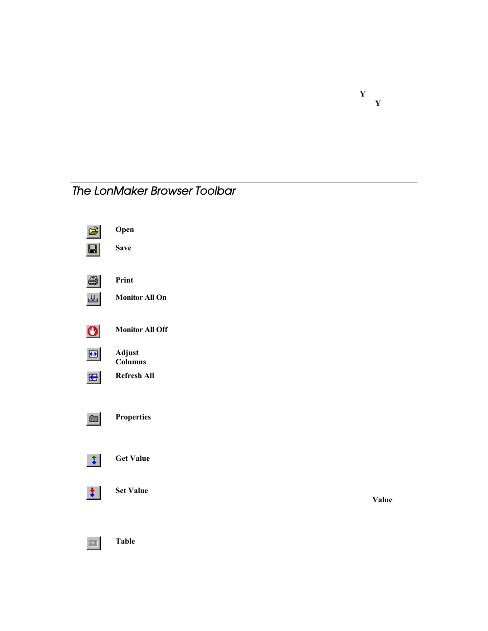 The lonmaker browser toolbar | Echelon LonMaker User Manual | Page 184 / 423