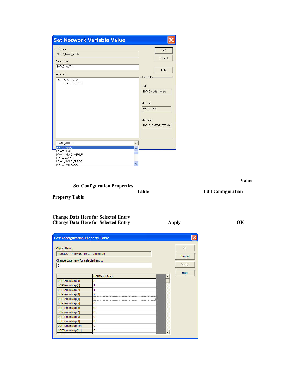 Setting values for configuration property arrays | Echelon LonMaker User Manual | Page 191 / 423