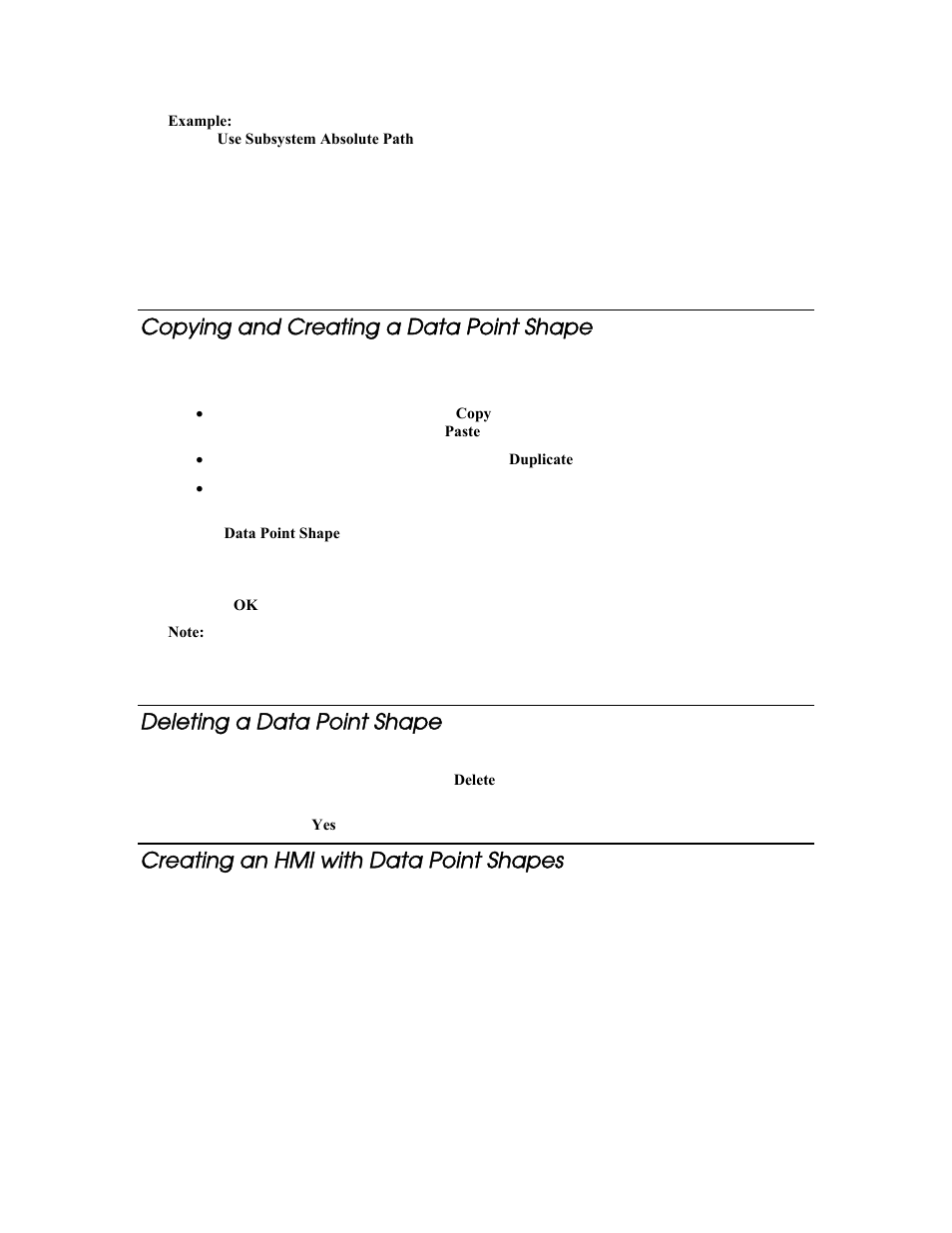 Copying and creating a data point shape, Deleting a data point shape, Creating an hmi with data point shapes | Echelon LonMaker User Manual | Page 203 / 423