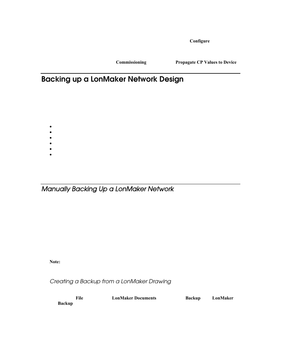 Backing up a lonmaker network design, Manually backing up a lonmaker network, Creating a backup from a lonmaker drawing | Echelon LonMaker User Manual | Page 222 / 423