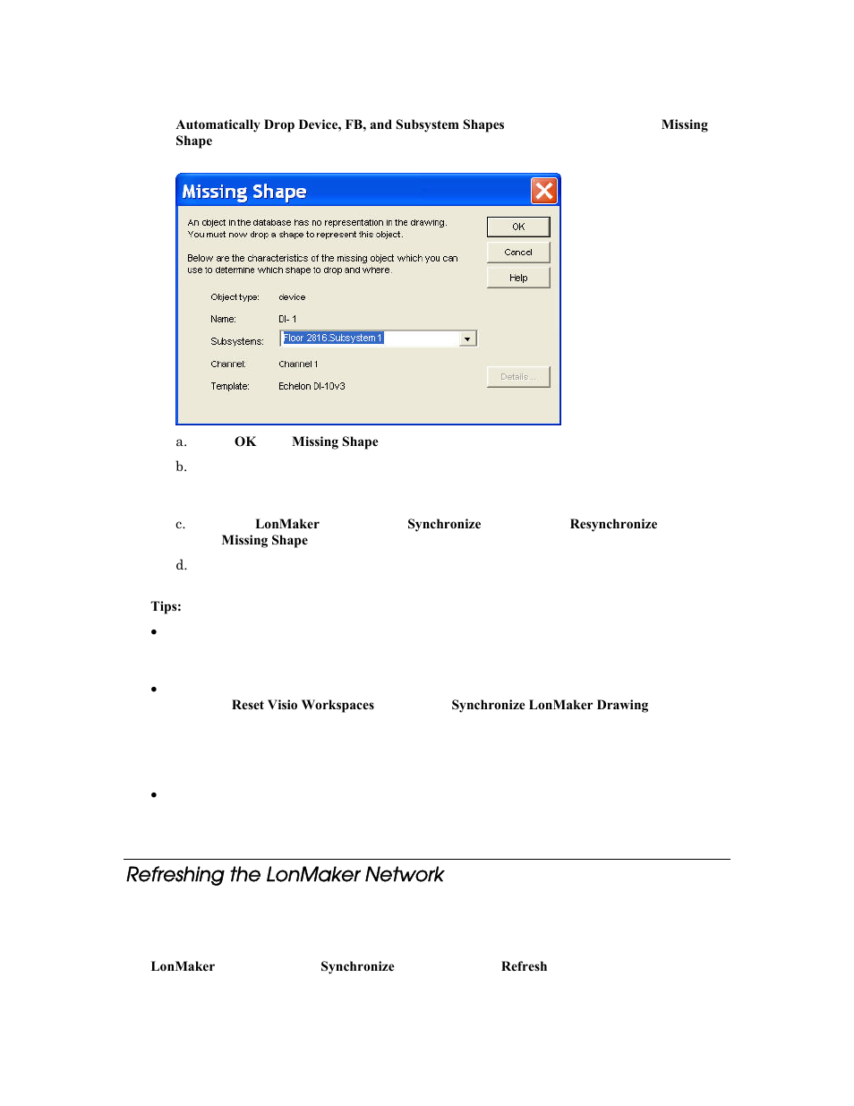 Refreshing the lonmaker network | Echelon LonMaker User Manual | Page 262 / 423