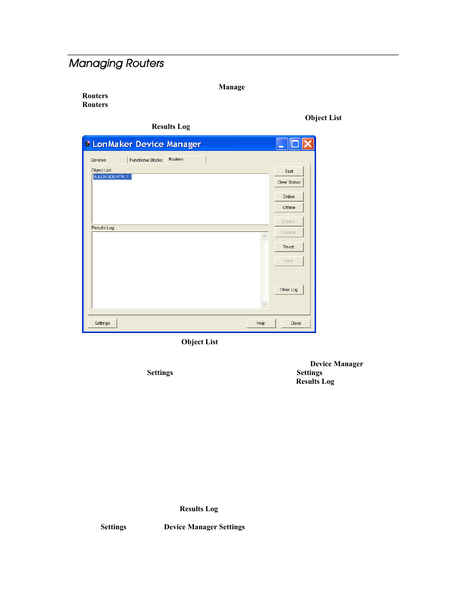 Managing routers | Echelon LonMaker User Manual | Page 274 / 423