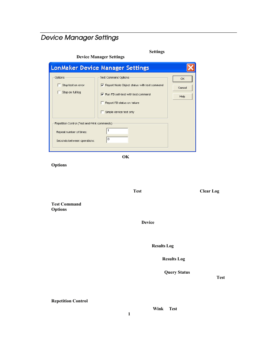 Device manager settings | Echelon LonMaker User Manual | Page 275 / 423