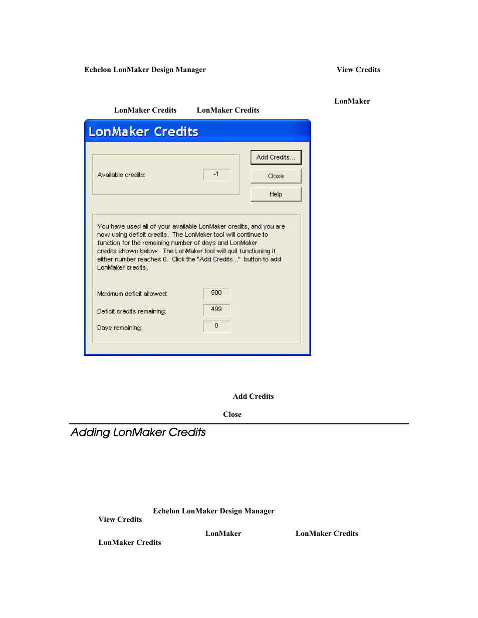 Adding lonmaker credits | Echelon LonMaker User Manual | Page 299 / 423