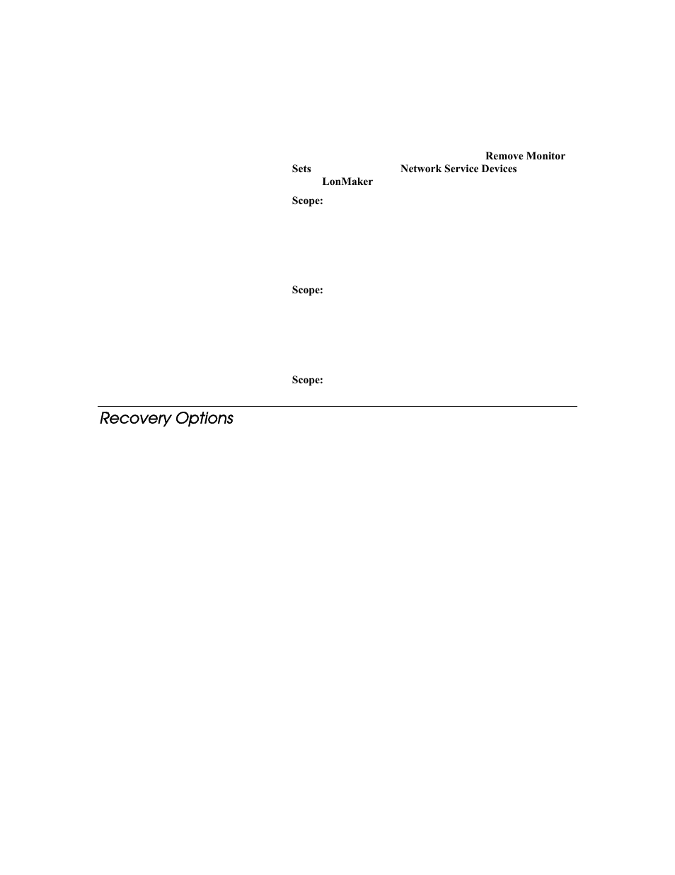 Recovery options | Echelon LonMaker User Manual | Page 354 / 423