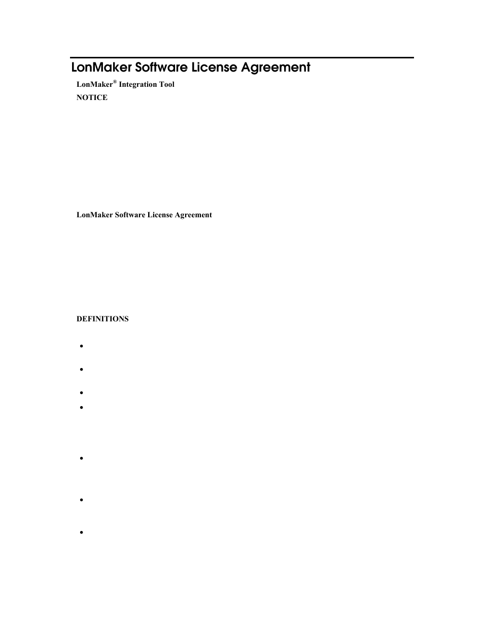 Lonmaker software license agreement | Echelon LonMaker User Manual | Page 384 / 423