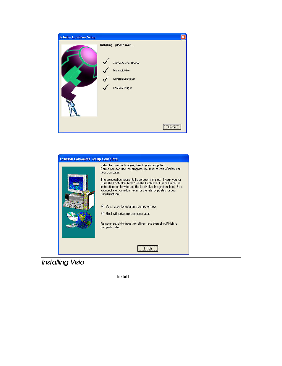 Installing visio | Echelon LonMaker User Manual | Page 39 / 423