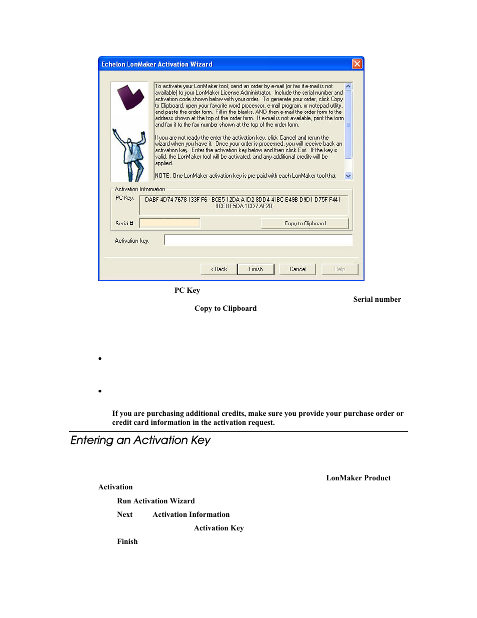 Entering an activation key | Echelon LonMaker User Manual | Page 47 / 423