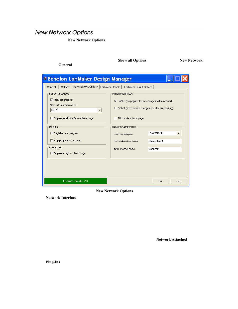 New network options | Echelon LonMaker User Manual | Page 58 / 423