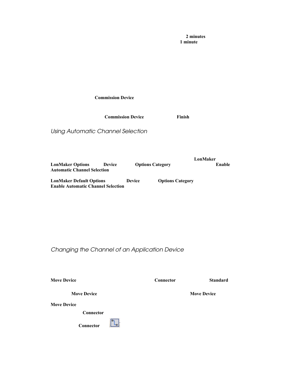 Using automatic channel selection, Changing the channel of an application device | Echelon LonMaker User Manual | Page 99 / 423