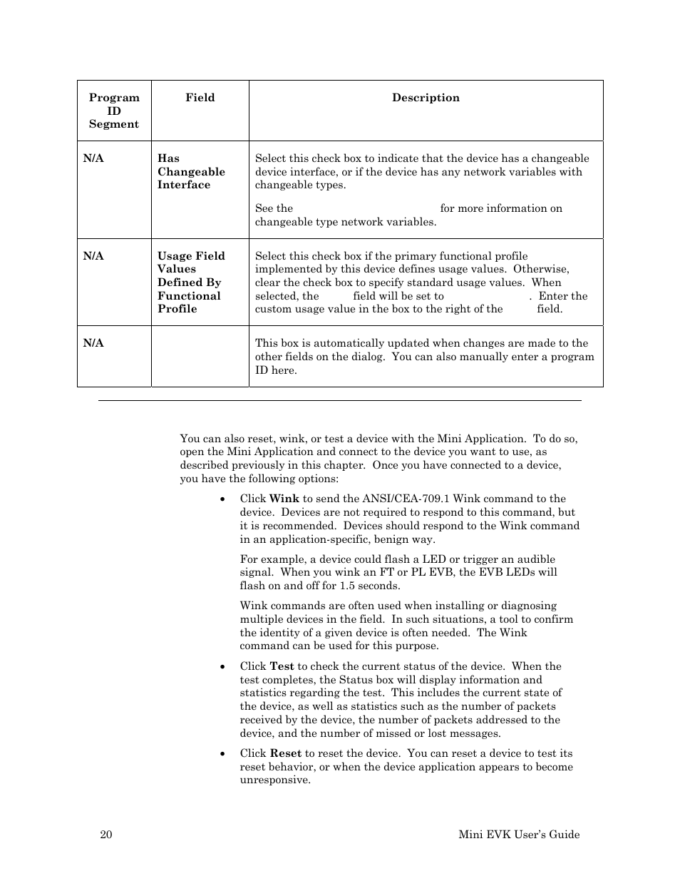Resetting, winking, and testing devices | Echelon Mini EVK User Manual | Page 26 / 98