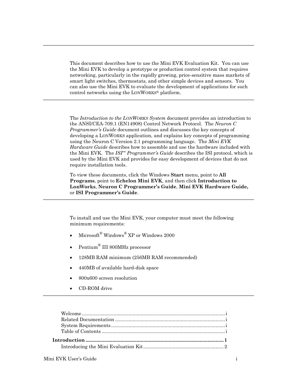Echelon Mini EVK User Manual | Page 3 / 98