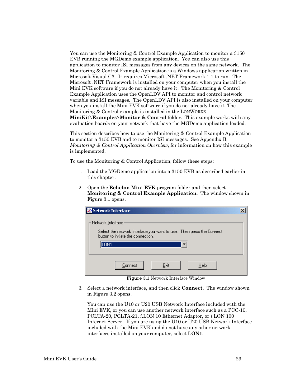 Monitoring & control example application | Echelon Mini EVK User Manual | Page 35 / 98