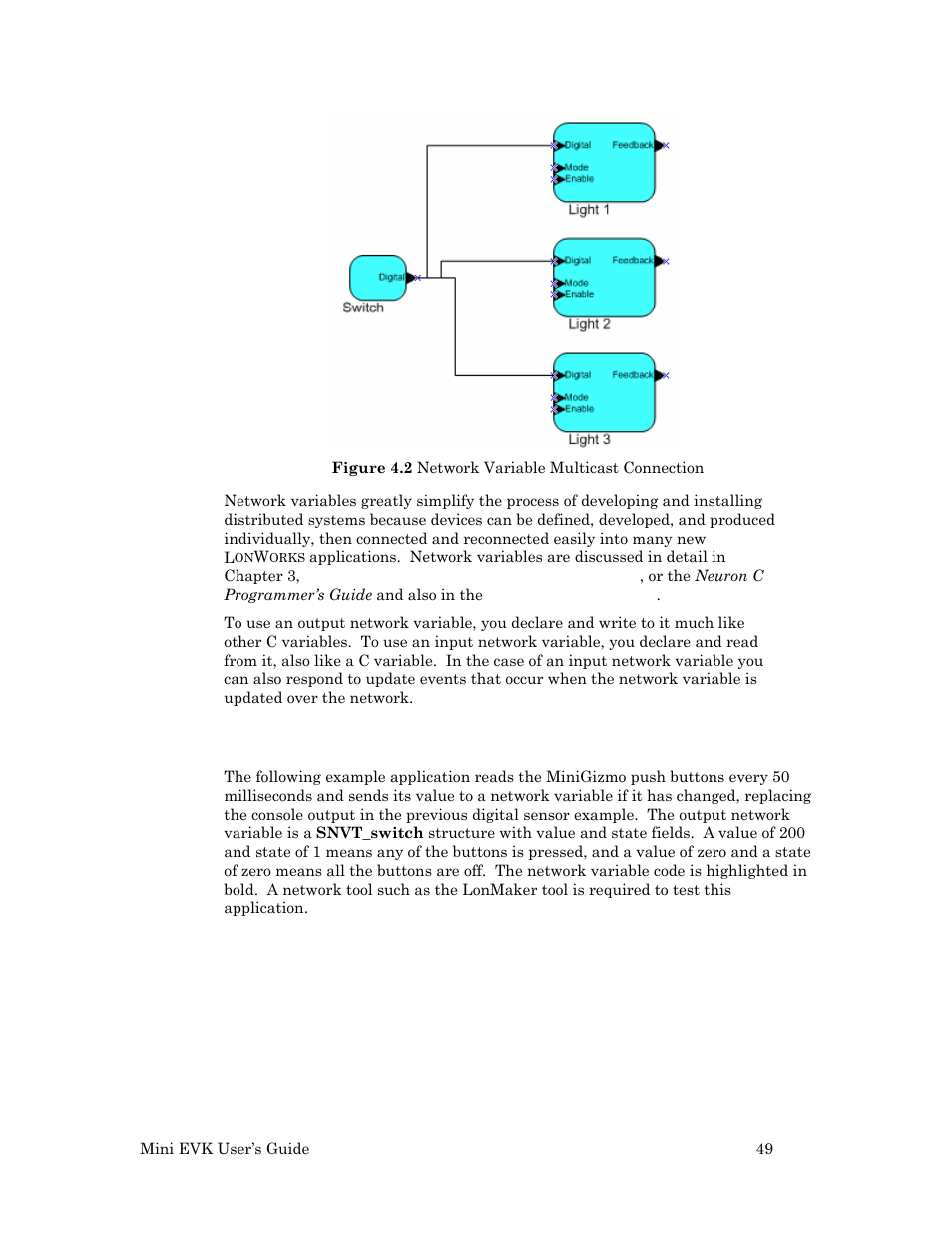 Digital sensor example | Echelon Mini EVK User Manual | Page 55 / 98