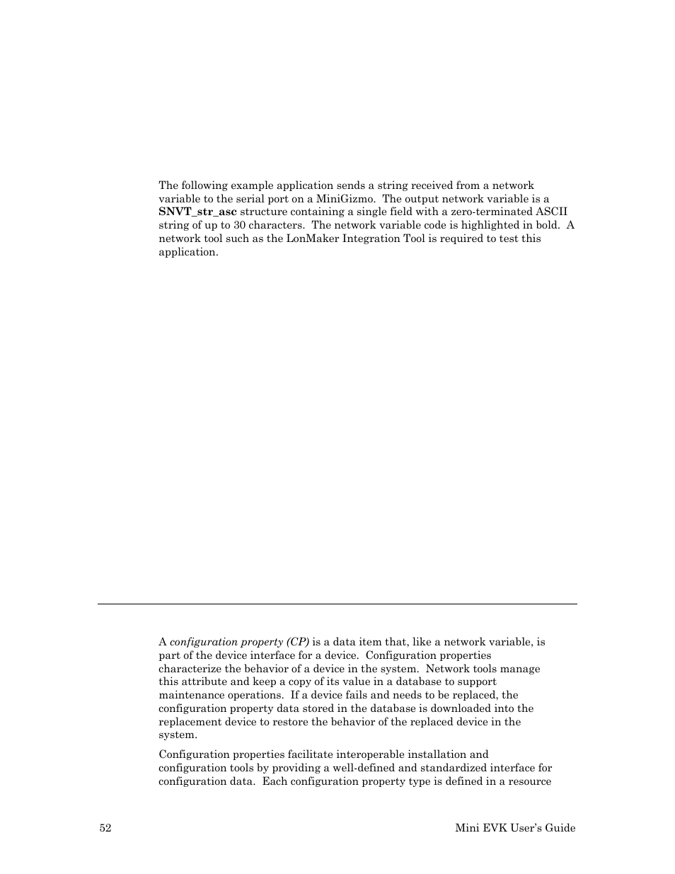 Configuration properties, Serial actuator example | Echelon Mini EVK User Manual | Page 58 / 98