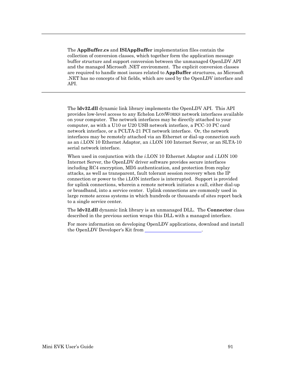 Appbuffer / isiappbuffer, Ldv32.dll | Echelon Mini EVK User Manual | Page 97 / 98