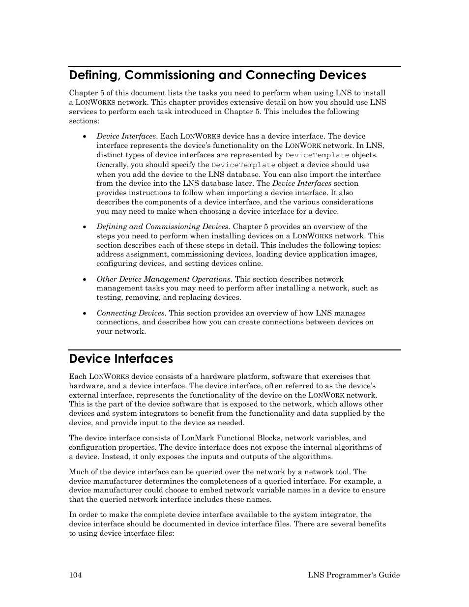 Defining, commissioning and connecting devices, Device interfaces, Device | Echelon LNS User Manual | Page 118 / 368