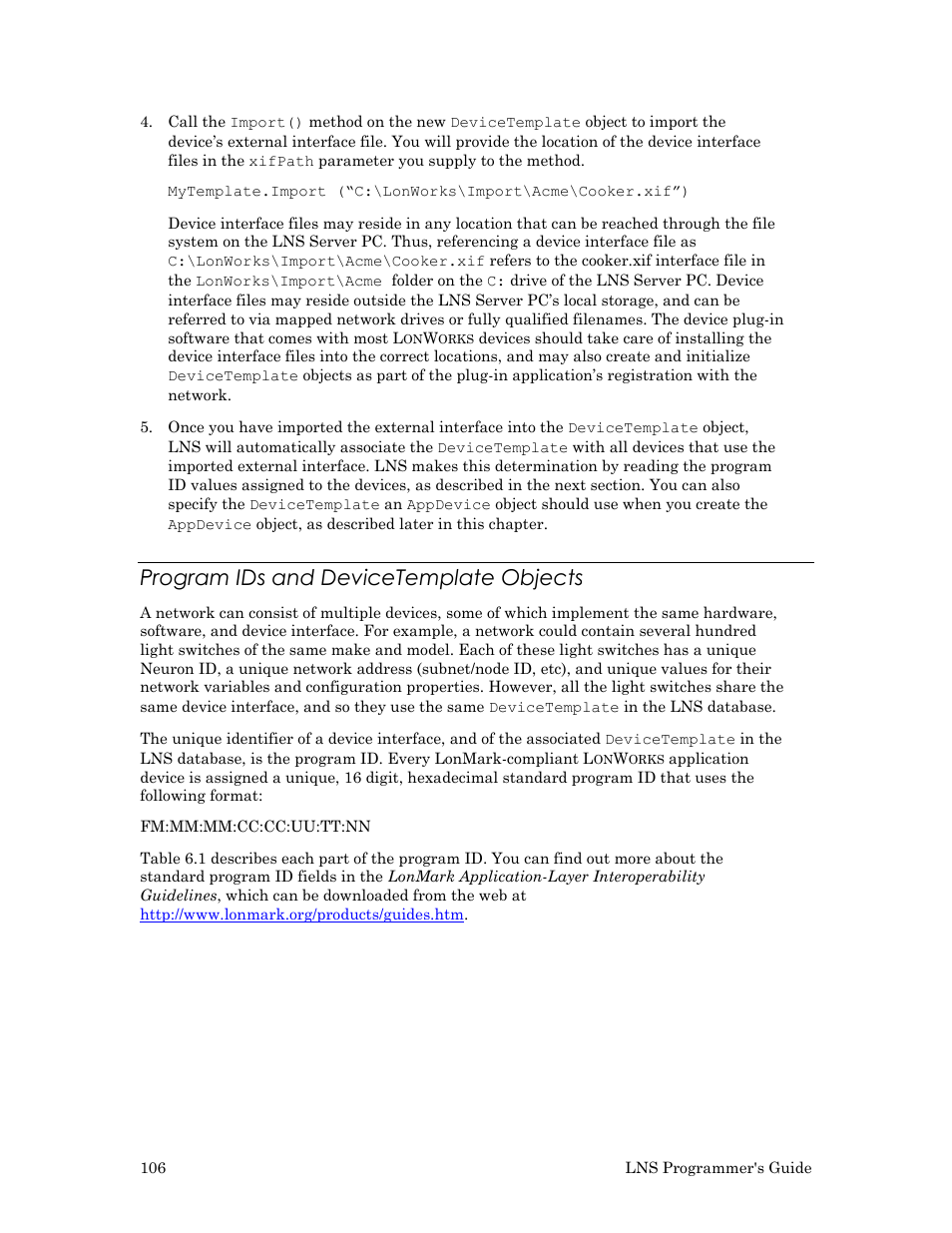 Program ids and devicetemplate objects | Echelon LNS User Manual | Page 120 / 368