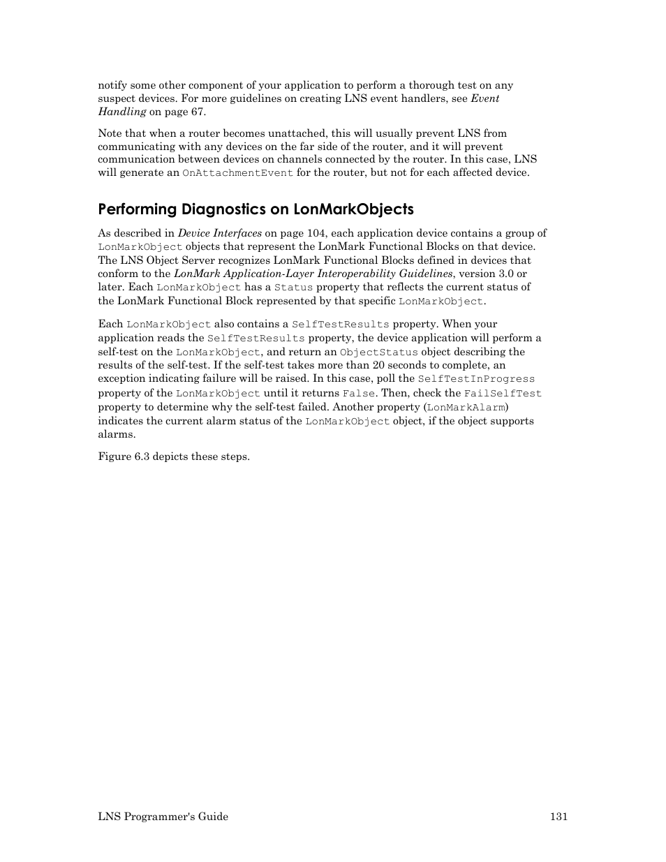 Performing diagnostics on lonmarkobjects | Echelon LNS User Manual | Page 145 / 368