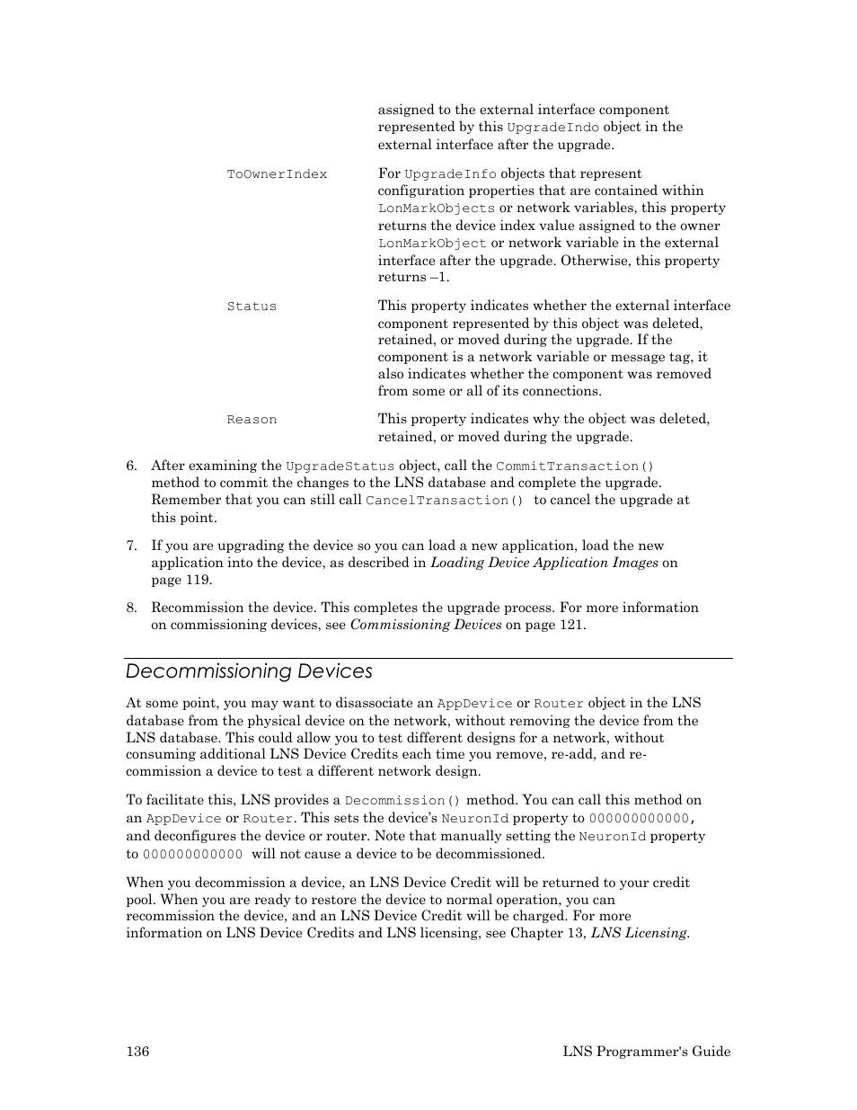 Decommissioning devices | Echelon LNS User Manual | Page 150 / 368