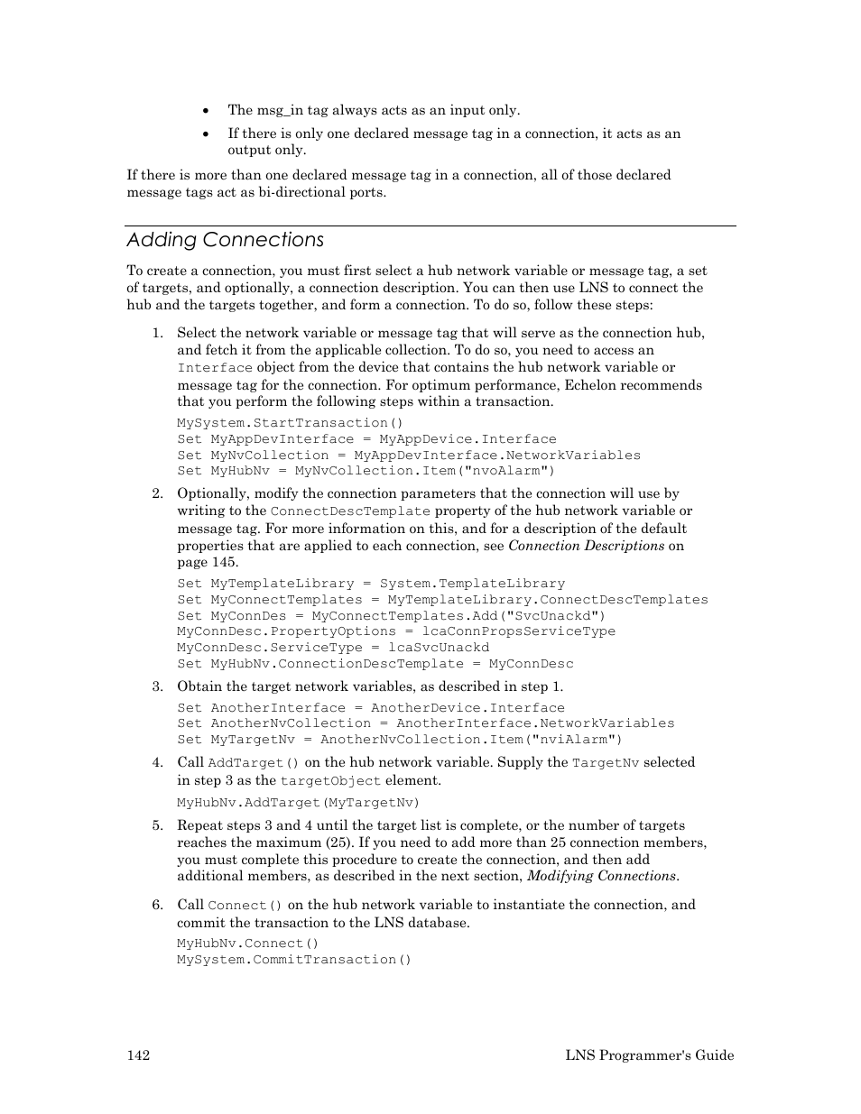 Adding connections | Echelon LNS User Manual | Page 156 / 368