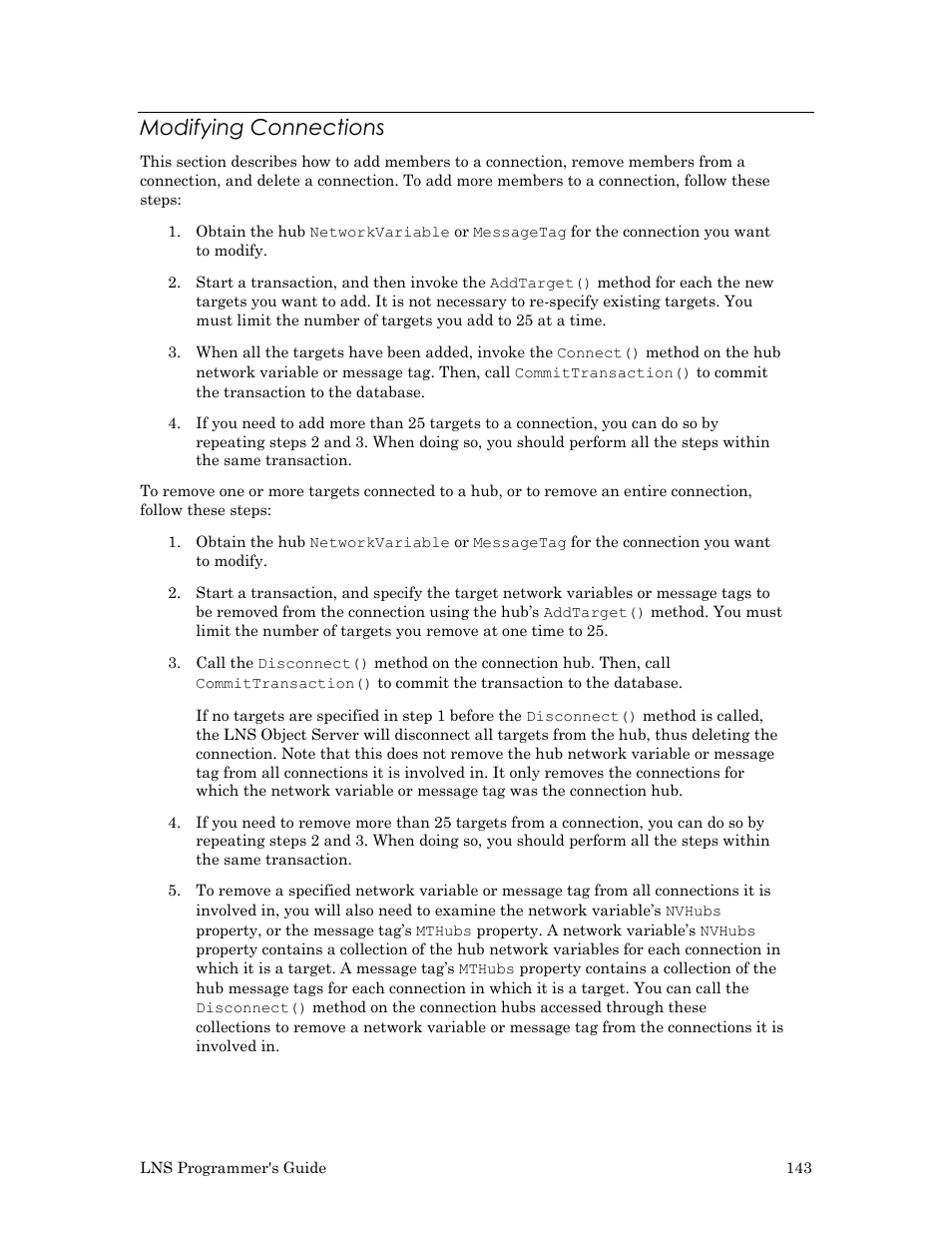 Modifying connections | Echelon LNS User Manual | Page 157 / 368