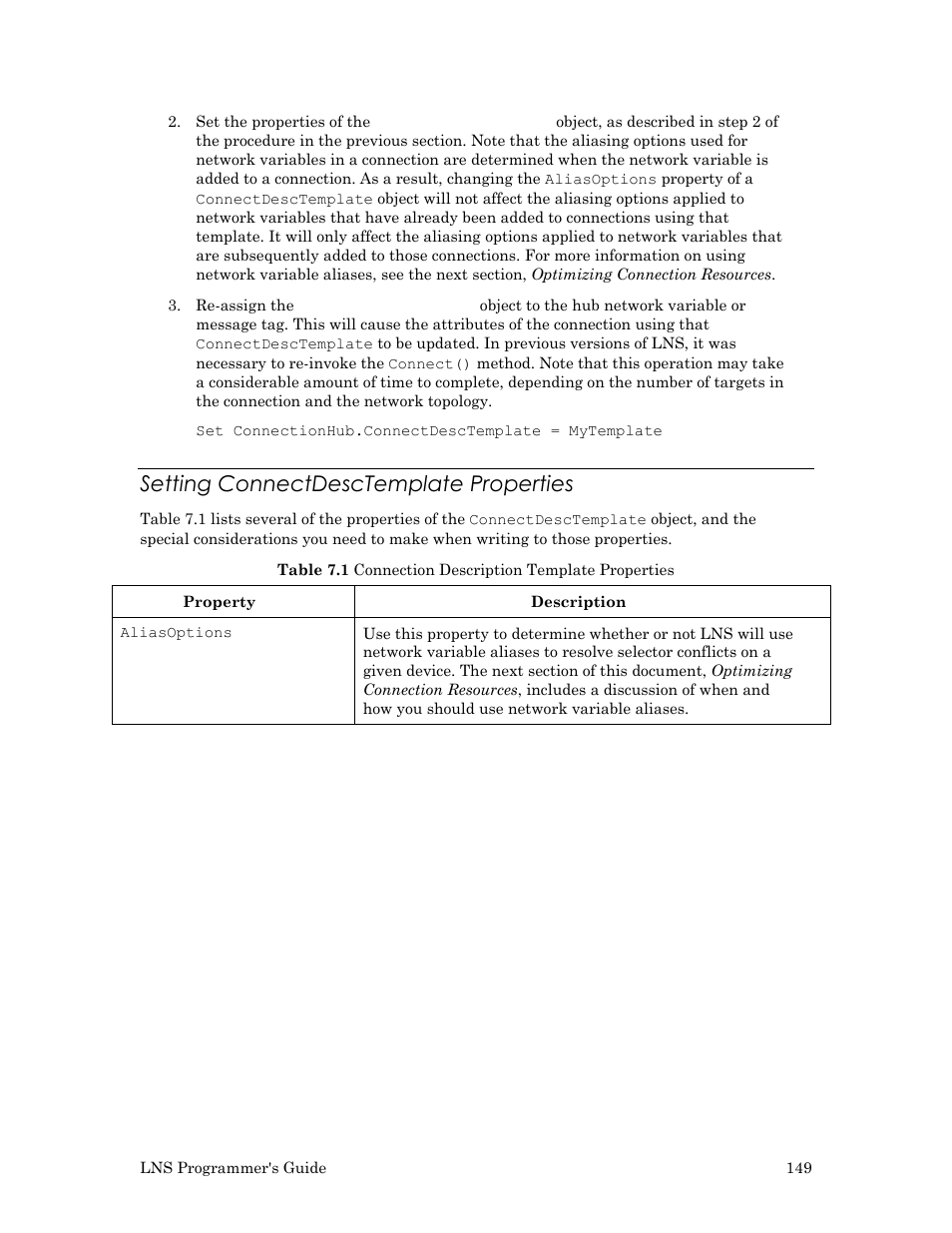 Setting connectdesctemplate properties | Echelon LNS User Manual | Page 163 / 368