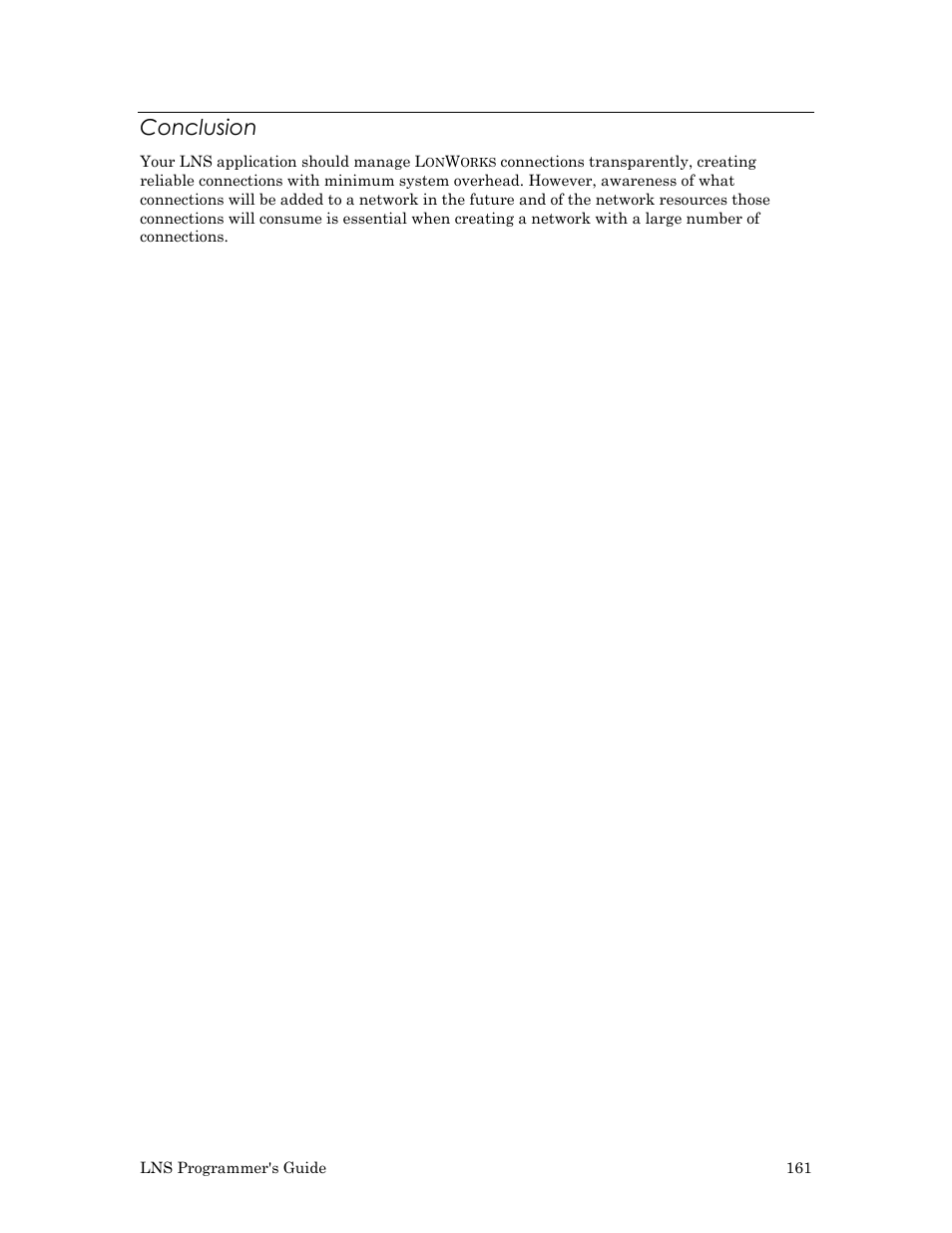 Conclusion | Echelon LNS User Manual | Page 175 / 368