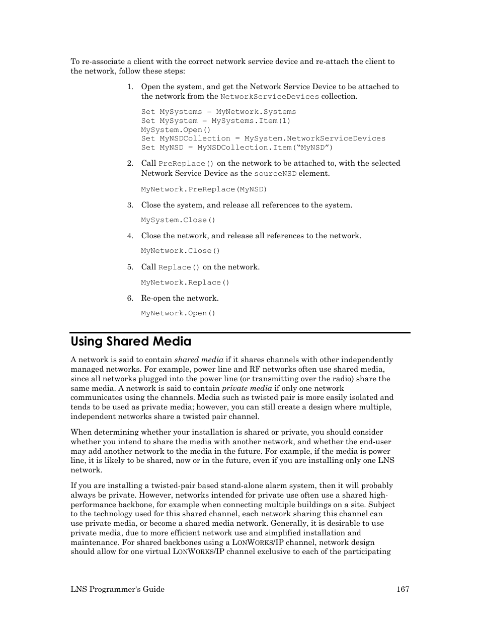 Using shared media | Echelon LNS User Manual | Page 181 / 368