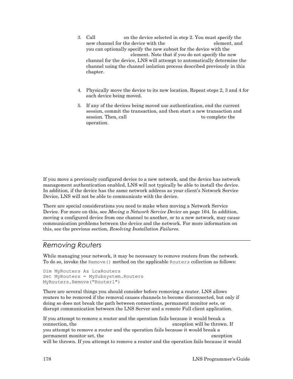 Removing routers | Echelon LNS User Manual | Page 192 / 368