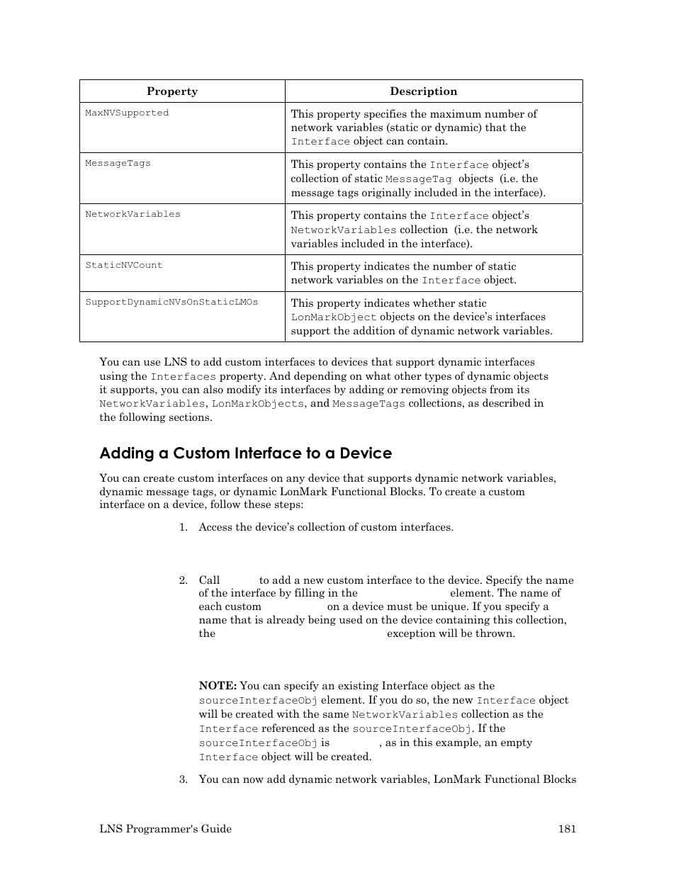 Adding a custom interface to a device | Echelon LNS User Manual | Page 195 / 368