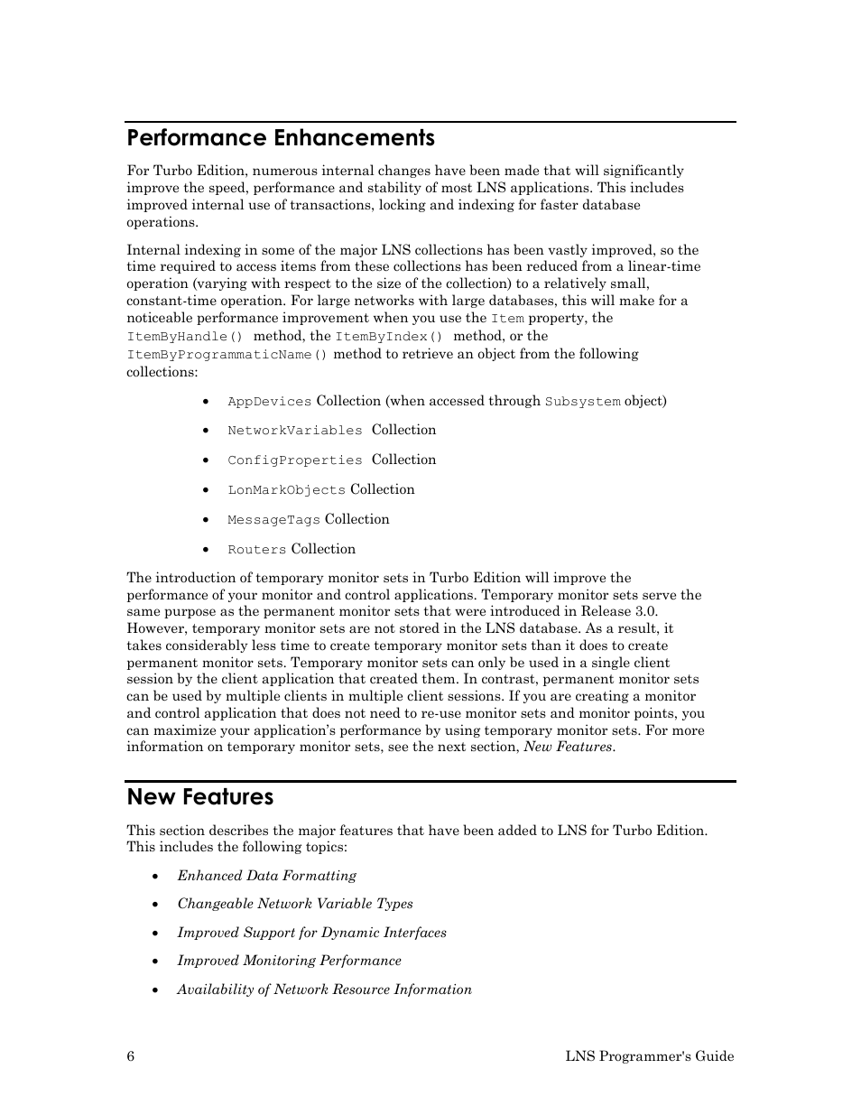 Performance enhancements, New features | Echelon LNS User Manual | Page 20 / 368