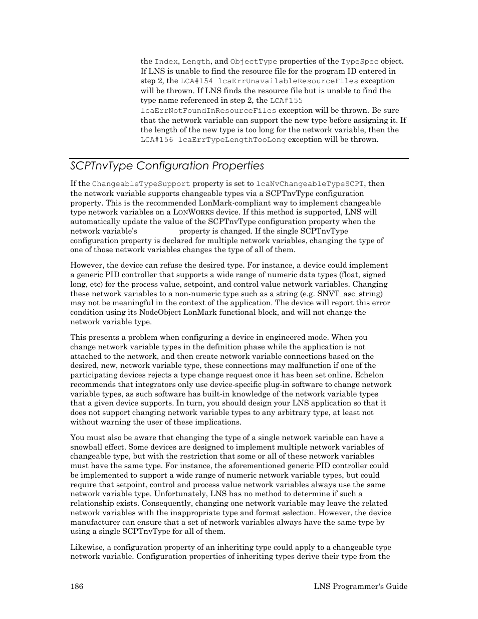Scptnvtype configuration properties | Echelon LNS User Manual | Page 200 / 368