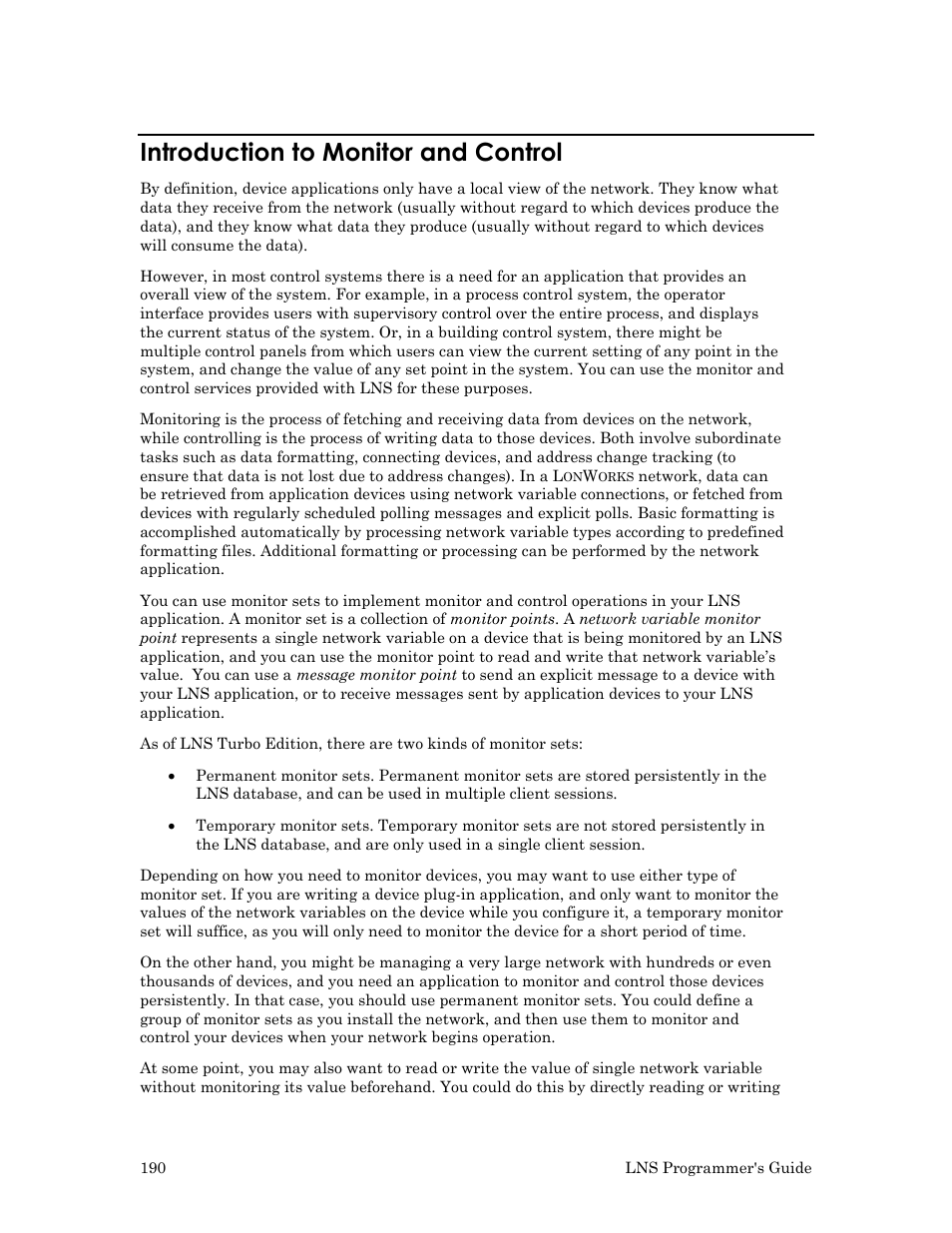 Introduction to monitor and control | Echelon LNS User Manual | Page 204 / 368