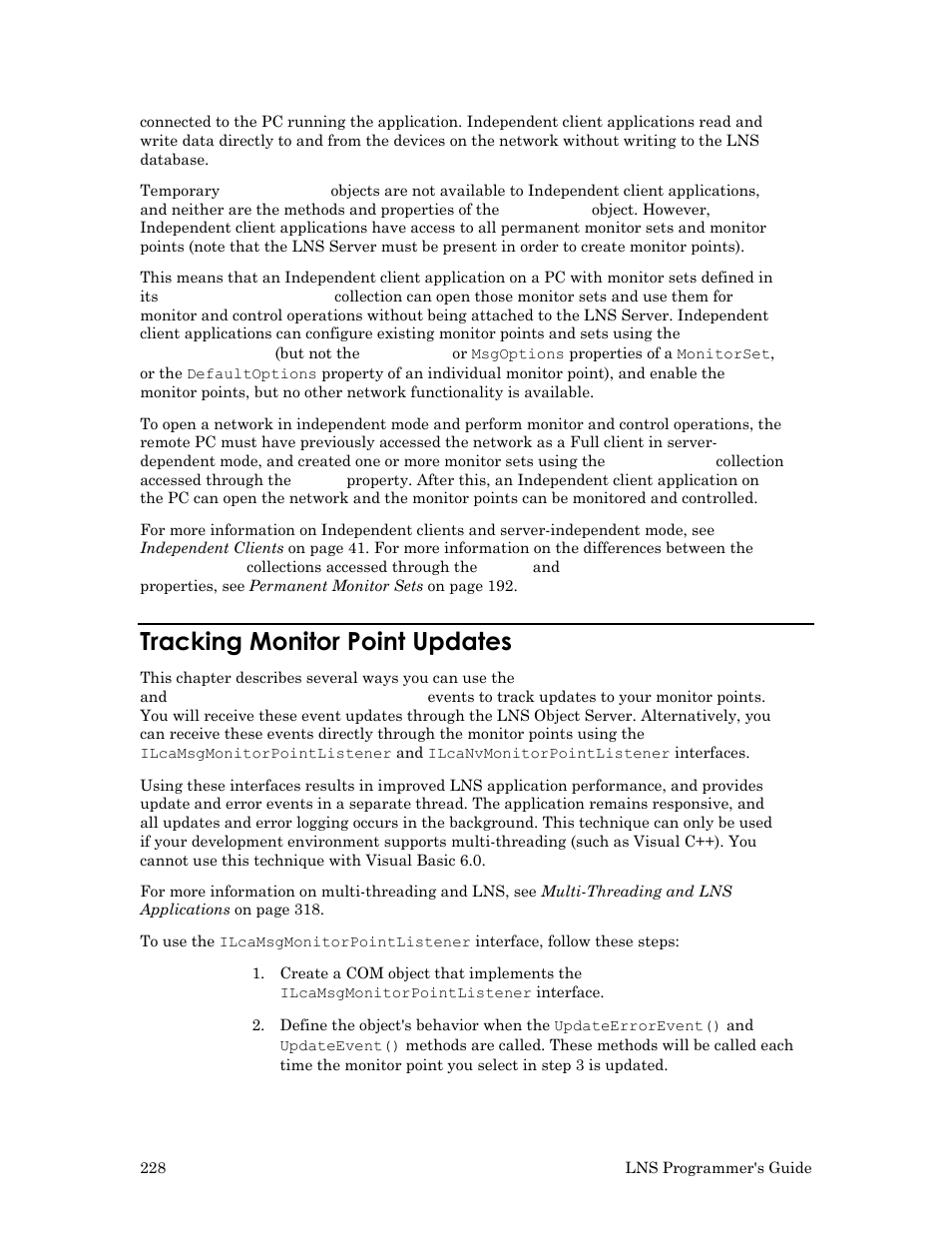 Tracking monitor point updates, Ation on this, see tracking monitor point | Echelon LNS User Manual | Page 242 / 368