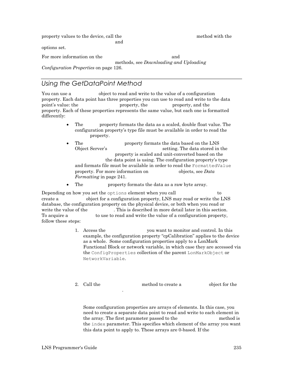 Using the getdatapoint method | Echelon LNS User Manual | Page 249 / 368