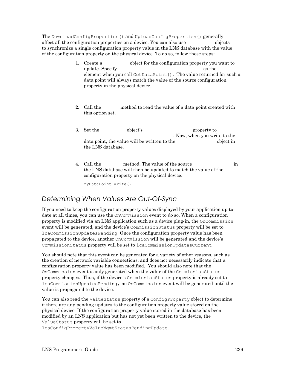 Determining when values are out-of-sync | Echelon LNS User Manual | Page 253 / 368