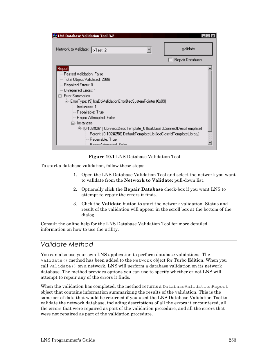 Validate method | Echelon LNS User Manual | Page 267 / 368