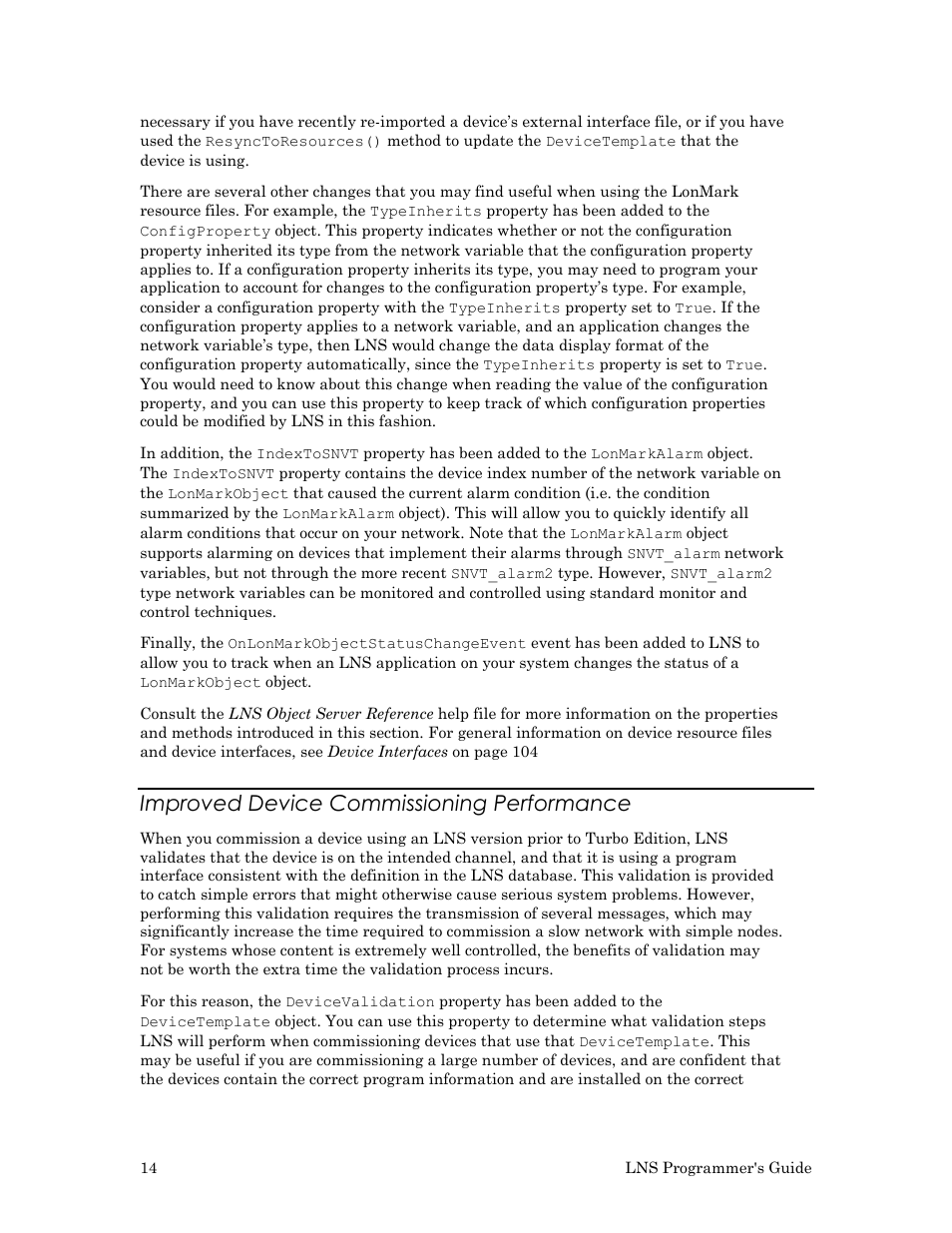 Improved device commissioning performance | Echelon LNS User Manual | Page 28 / 368