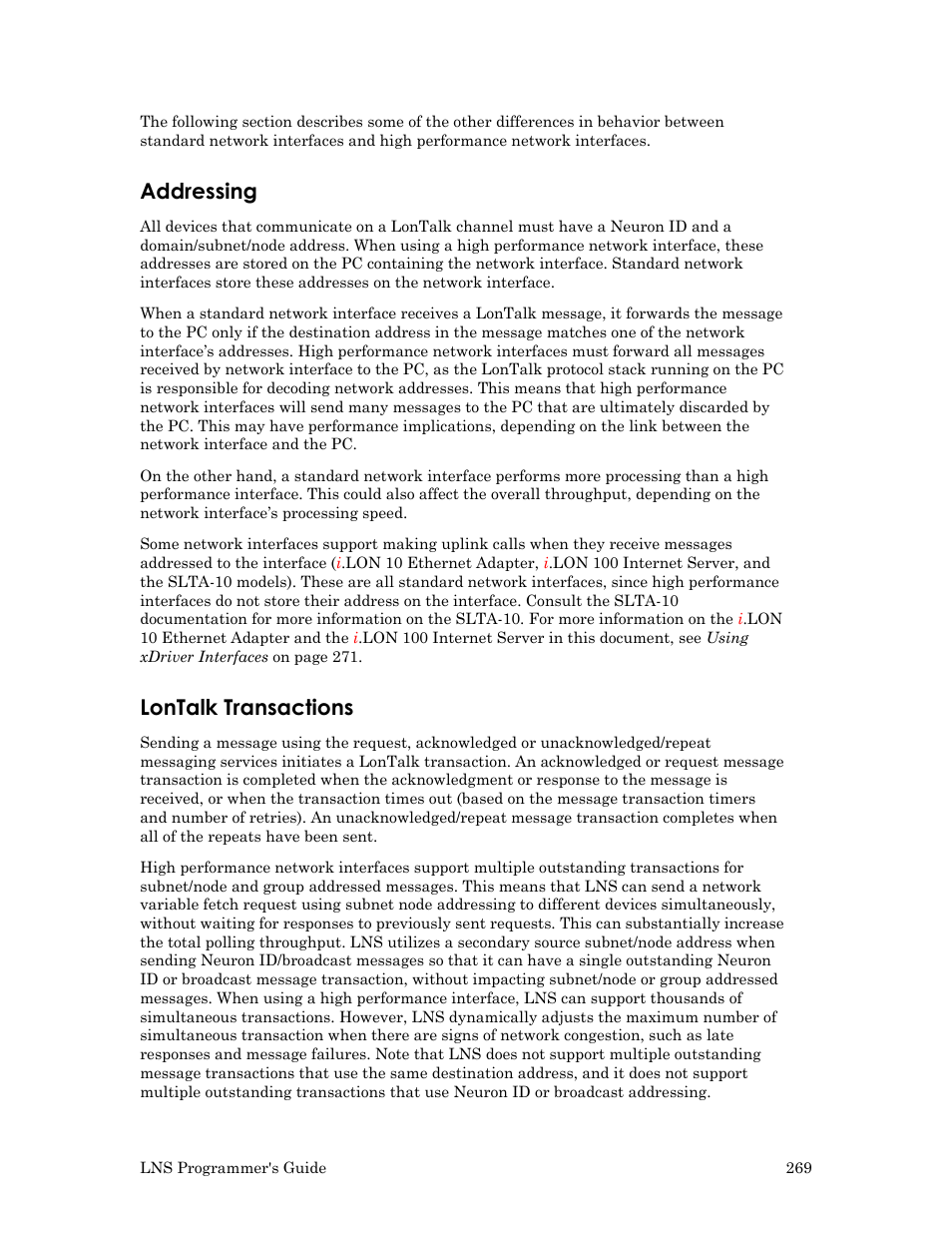Addressing, Lontalk transactions | Echelon LNS User Manual | Page 283 / 368