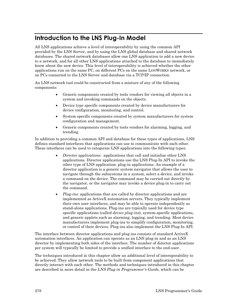Introduction to the lns plug-in model | Echelon LNS User Manual | Page 292 / 368