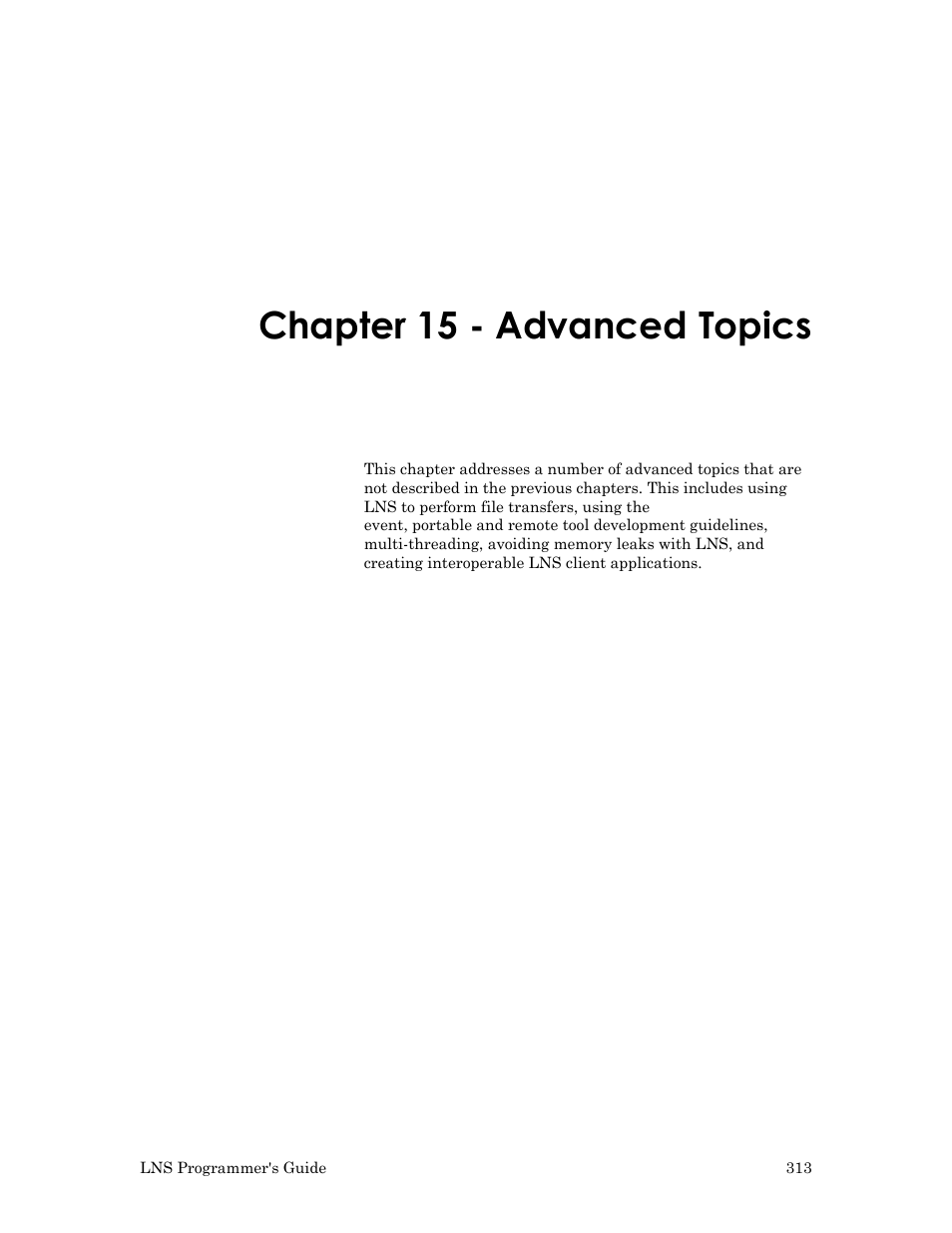 Chapter 15 - advanced topics | Echelon LNS User Manual | Page 327 / 368