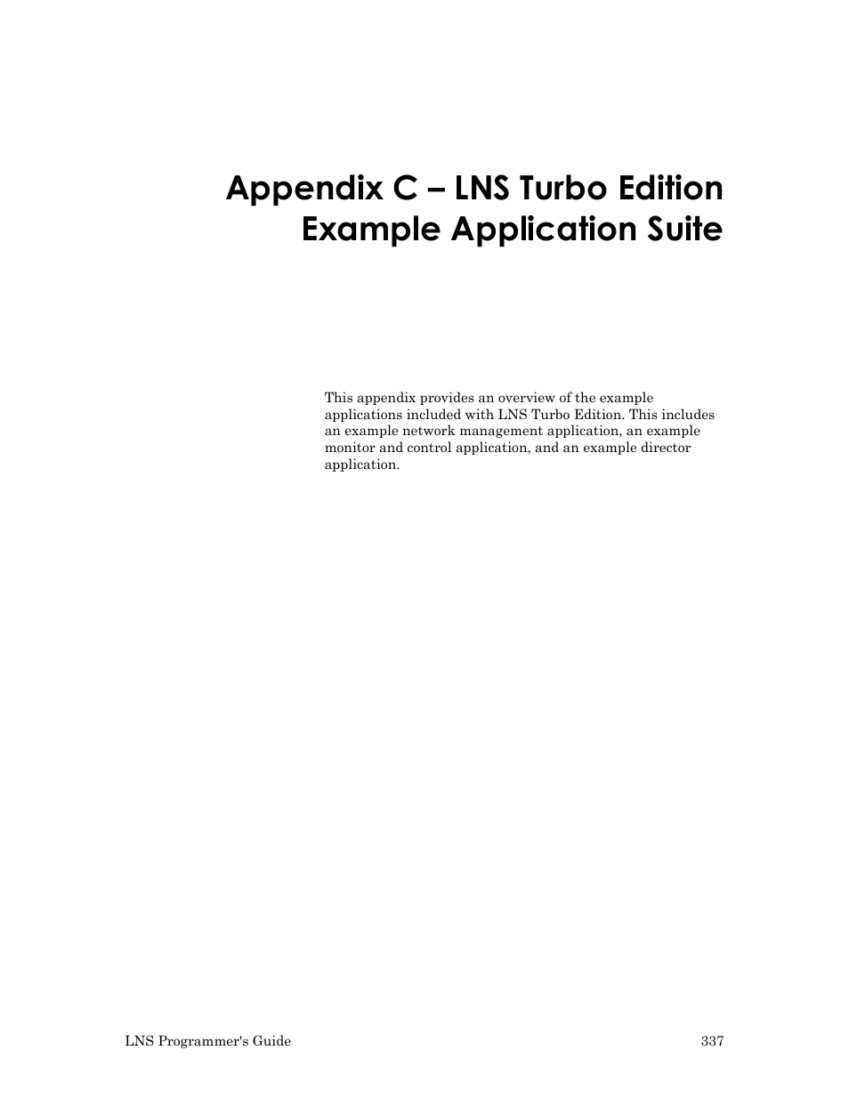 Appendix c – lns turbo edition example applicatio | Echelon LNS User Manual | Page 351 / 368