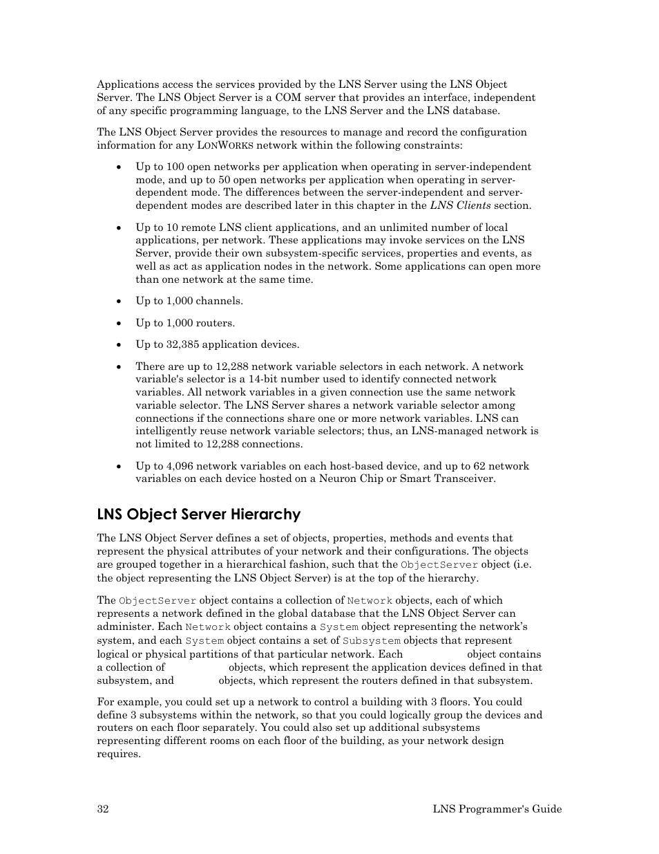 Lns object server hierarchy | Echelon LNS User Manual | Page 46 / 368