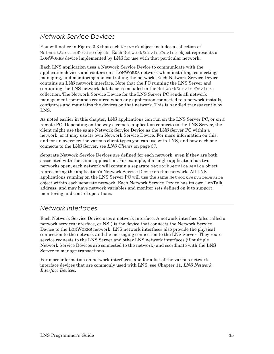 Network service devices, Network interfaces | Echelon LNS User Manual | Page 49 / 368